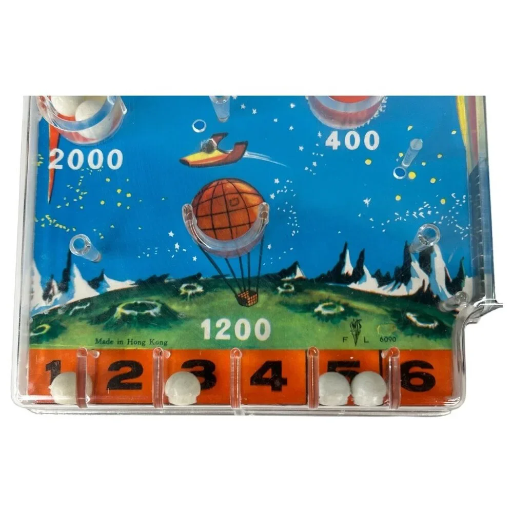 Vintage Bagatelle‎ Pinball Game toy Rocket Planets Made Hong Kong Missing Pegs